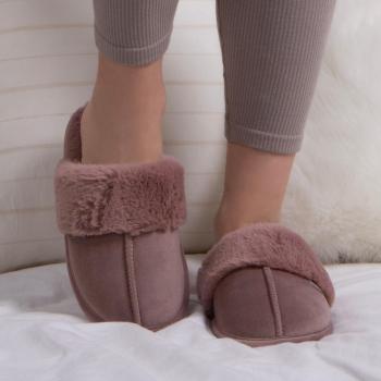 Cozy Mink Velour Mule Footwear