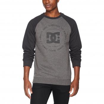 DC Shoes Rebuilt 2 Crew Raglan Sudadera para Hombre, Gris