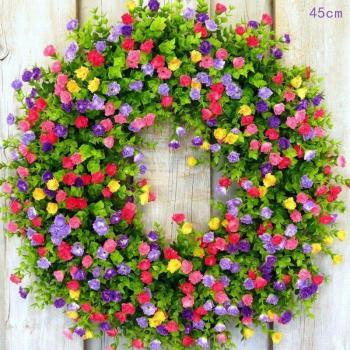 Couronne de mariage en fleurs colorées, 45cm