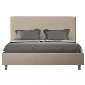 Cama con base tapizada gris paloma 160x200
