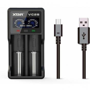 Xtar VC2SL Fast Charger for Dual Li‑Ion Cells with Built‑in Power Bank