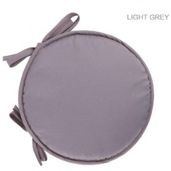 Coussin de siège rond avec attaches 30/38 cm gris clair