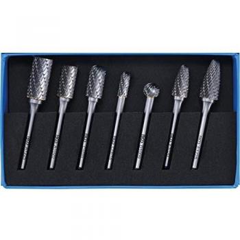 Set di frese per legno con gambo da 6 mm, 7 pezzi, per la rettifica e sgrassatura del legno, plastica e metallo, col
