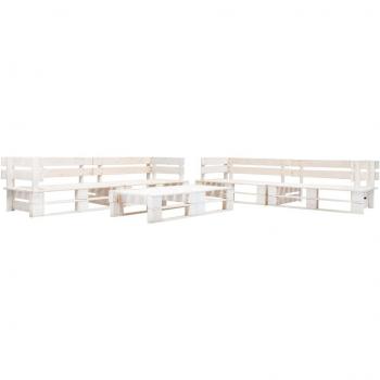 Mobilier d’extérieur en bois blanc – Ensemble 6 pièces