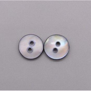 12mm Mother of Pearl Round Buttons 30pcs White Grey