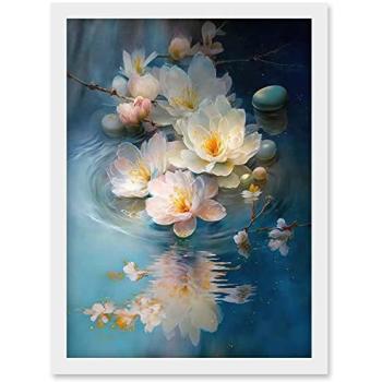 White‑Framed Cherry Blossom Ripple A4