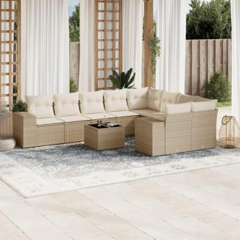 Juego de Sofás Jardín 10 Piezas en Ratán Sintético Beige – Maison Exclusive