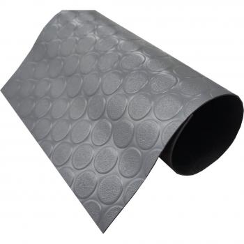 Sol Caoutchouc Pvc 100 % – Design Protection Boutons Gris, 1 mm, 140×600 cm