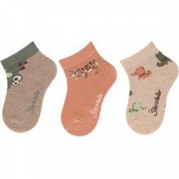 Calzini Corti 3 Pezzi Animali Marrone Melange Sterntaler
