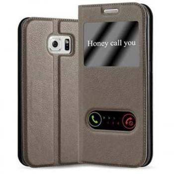 Cadorabo Cover Smartphone con Doppia Finestra per Samsung Galaxy S6 Edge