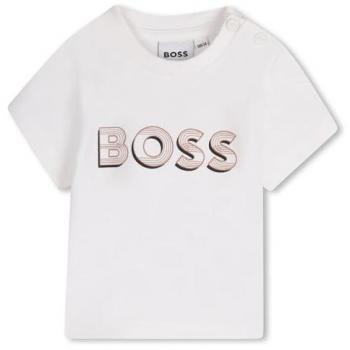 Boss T-Shirt 12 Mesi in Cotone con Logo Beige