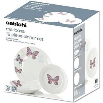 Butterfly Dinnerware Set Plate Bowl 12 Piece Set