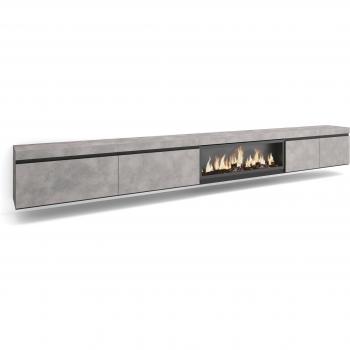 Soporte TV Cemento y Chimenea XXL 368x45x35