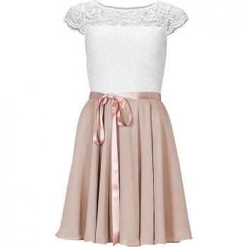 Vestito da Cocktail Swing Ecru Rosa Oro