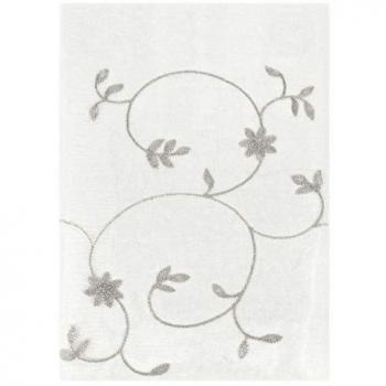 Coppia Tende Semitrasparenti Fiori Grigi 60x150 cm per Finestre e Porte Interno