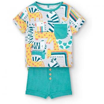 Boboli 2-tlg. Set T-Shirt und Shorts für kleine Tierfreunde