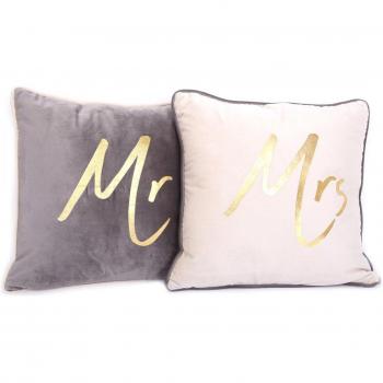 Mr & Mrs Velvet Sofa Pillows – Lily Collection