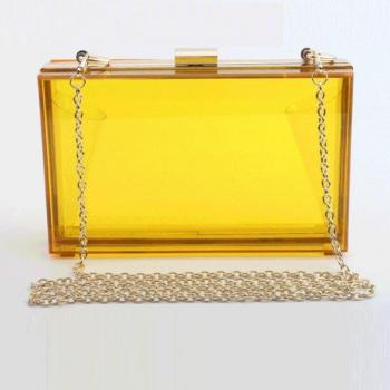 Sac transparent avec chaîne en or/argent pour femmes