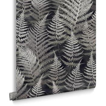 Clarissa Hulse Unisex Black Woodland Fern Floral Wallcovering – 10 m × 0.52 m