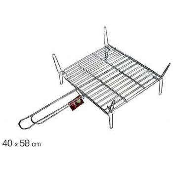 Graticola acciaio 40x58 cm griglia quadrata per barbecue, arrosto e grill