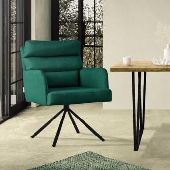Chaise de Salle à Manger Rembourrée Vert Foncé