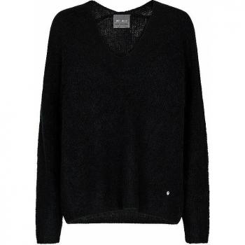 MOS MOSH Women's V-Neck Knit Sweater MMTHORA Black Size S