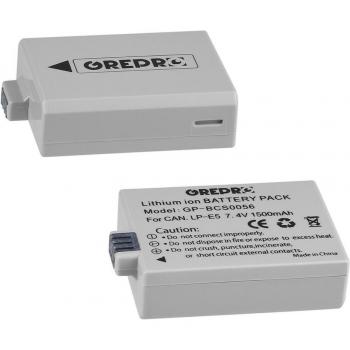 2-Pack LP-E5 1500mAh Batteries + Dual Charger for Canon 450D 500D 1000D Kiss X2 X3 F Rebel XSi Xli
