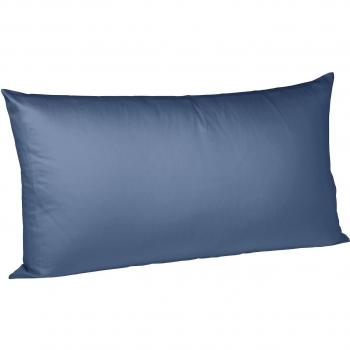 Erwin Müller Satin Kissenabdeckung Stahlblau 40 × 80 cm – Ohne Rand