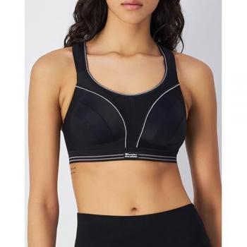 Ultimate Run Women's Shock Absorber Sports Bra – Black Polyamide, Size 38G