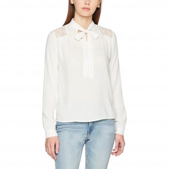 VERO MODA Vmabela L/s Bow Top, Blusa de Manga Larga para Mujer, Blanco