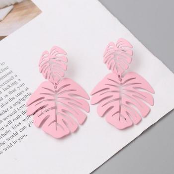 Long Monstera Drop Earrings