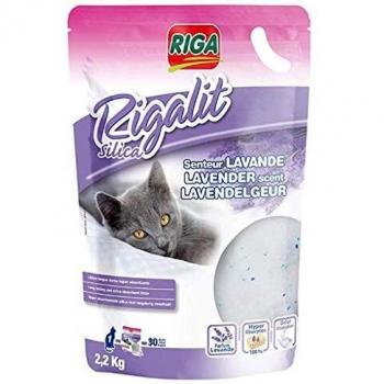 Riga Rigalit Silica Litière pour Chat Longue Durée Hyper Absorbante Senteur Lavance 15Kg