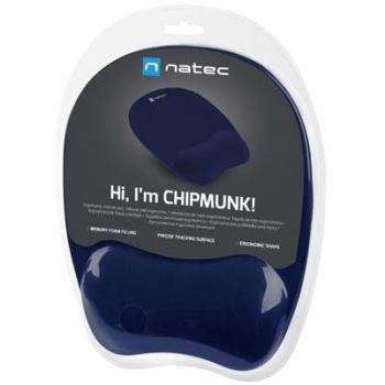 Chipmunk Ergonomic Mouse Pad Natec – Bleu sombre avec repose-poignet inclus