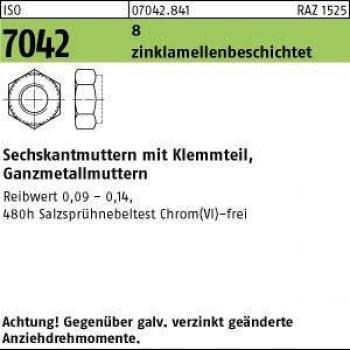 Dado esagonale M24 8 lamelle di zinco, scorrimento 480H-L