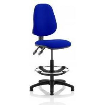 Eclipse Plus II Lever Task Chair – Blue, High‑Rise Draughtsman Kit Included