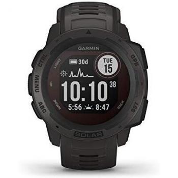 Garmin Instinct Solar, Solar-powered Rugged Outdoor Smartwatch, Built-in Sports Apps and Health Monitoring, Graphite