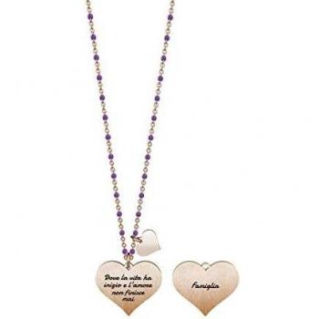 Collana Kidult in acciaio 316L con tema famiglia