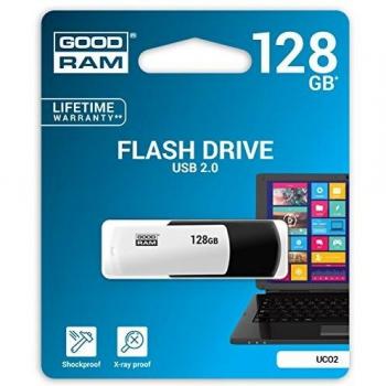 MEMORIA USB 2.0 GOODRAM 128GB UCO2 NEGRO BLANCO