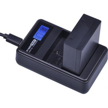 PowerTrust Batería Dual BLH-1 con LCD y 2 Cargadores USB para Olympus E‑M1 Mark II
