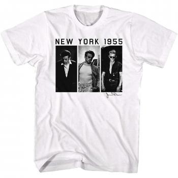 T-Shirt James Dean 3 Photos 1955 Blanc S-3XL