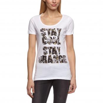 BOSS Orange Women's White Weiß Crew Neck Top