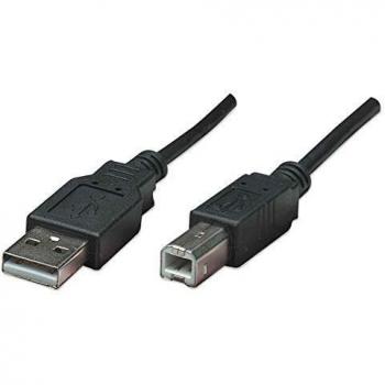 Manhattan USB-A to USB-B Cable, 1.8m, Male to Male, Black