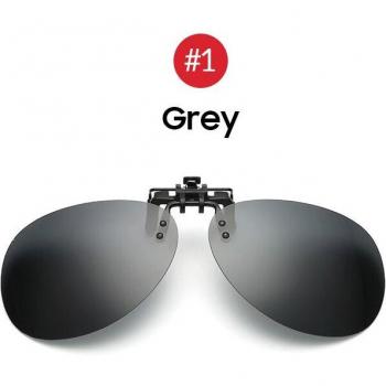 Gafas de sol redondas para hombre, sin montura, lentes polarizados, clip hacia arriba, espejo azul