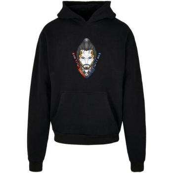 F4NT4STIC Cyberpunk Samurai Oversize-Kapuzenpullover – Herren, S, schwarz, Baumwoll-Print