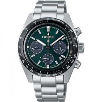 Ronde roestvrijstalen Seiko SBDL107 zonnechronograaf voor mannen
