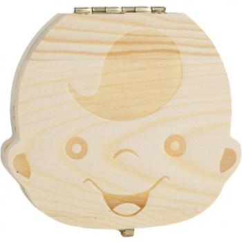 Kids Baby Tooth Keepsake Box, Wooden First Tooth Deciduous Teeth Saver Boxes Container For Child Kids