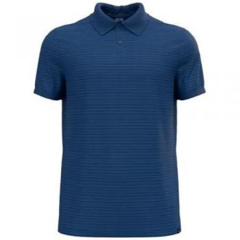 Odlo Ascent Poloshirt mit Naturfasern für Herren, L, blau