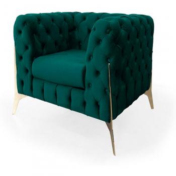 Jaguar Blue Velvet Armchair