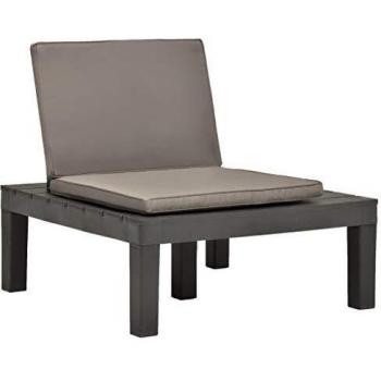 Sedia Outdoor Antrachite con Supporto e Cuscino