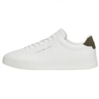Tommy Hilfiger Slip-On Court Cuir Grain ESS 42 Blanc